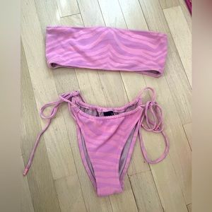 Pink zebra triangl swimsuit